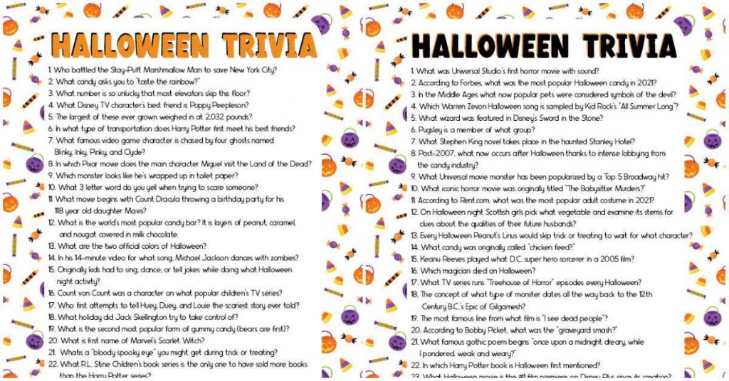 Halloween trivia game