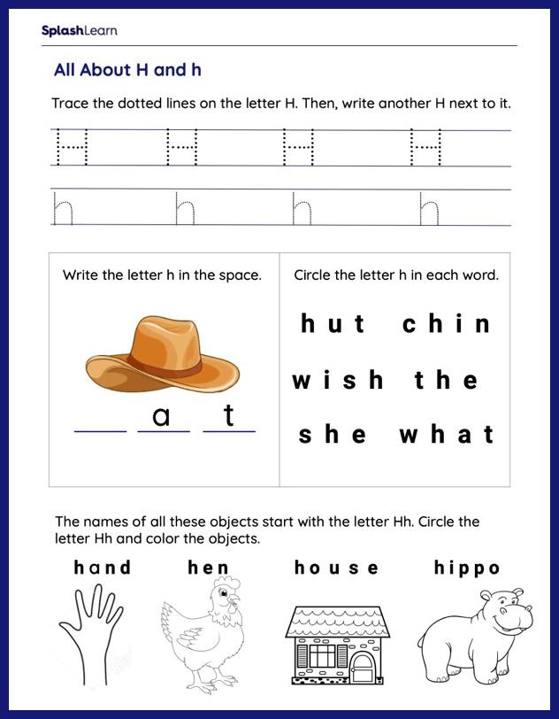 Letter H Worksheet