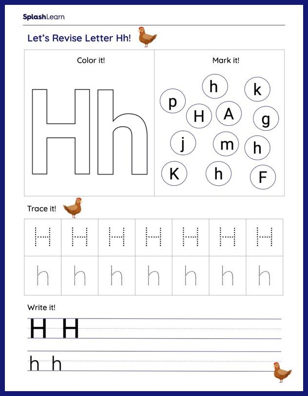 Letter H Worksheet