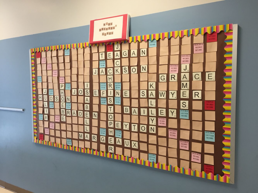 Scrabble Bulletin Board idea