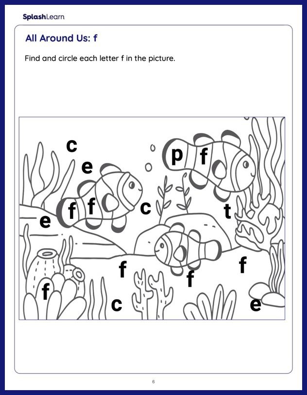 Letter F Worksheet