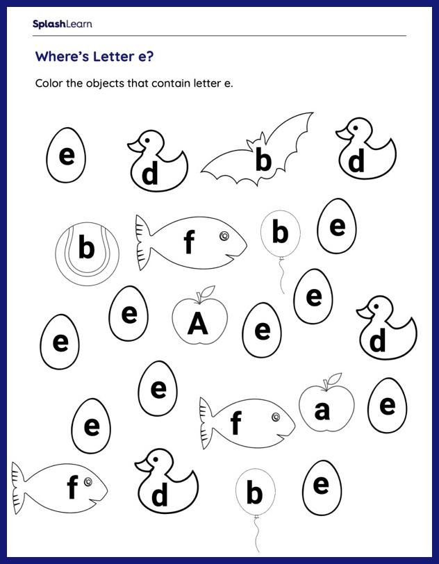 Letter E Activity Worksheet