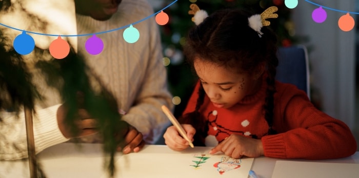 An image of a girl doing christmas activities