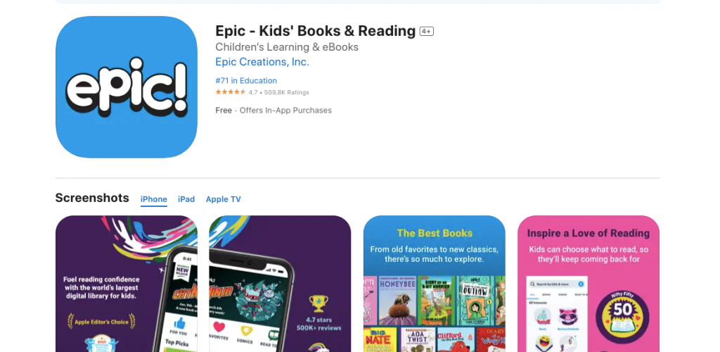 Epic Kids Books and Video App