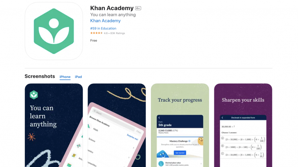 Khan Academy Kids App