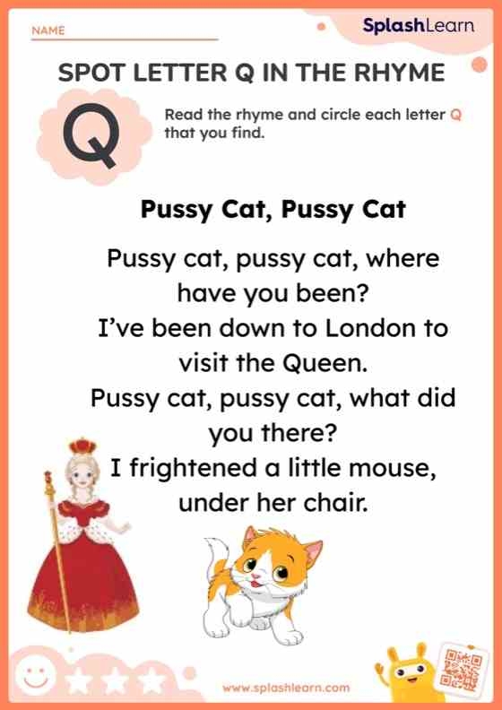 Downloadable letter q hunt worksheet