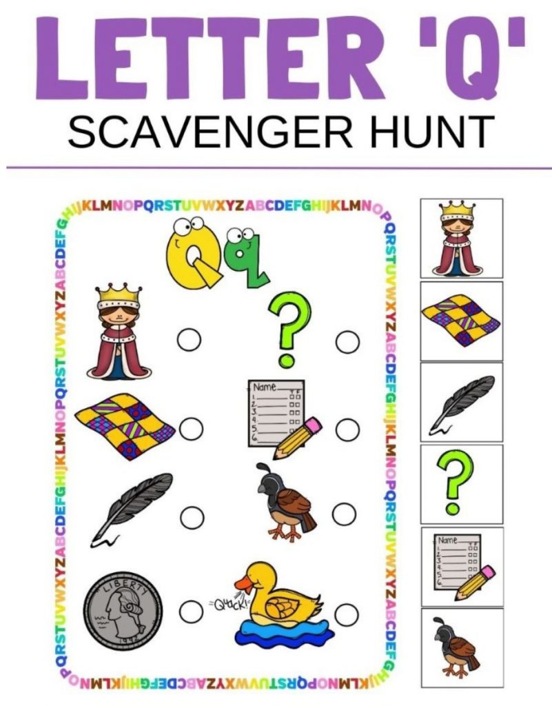 letter q scavenger list