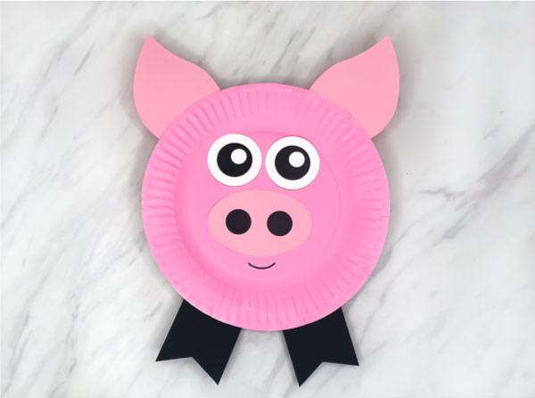 P for Pig Paper plate craft