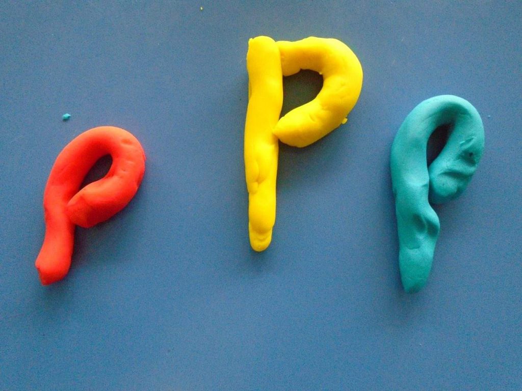 Letter P playdough