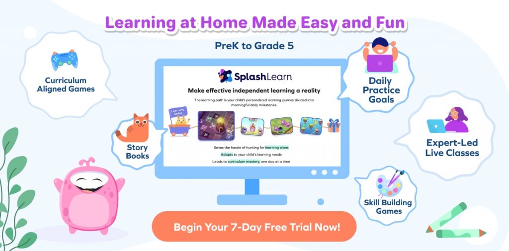 SplashLearn homeschooling app features