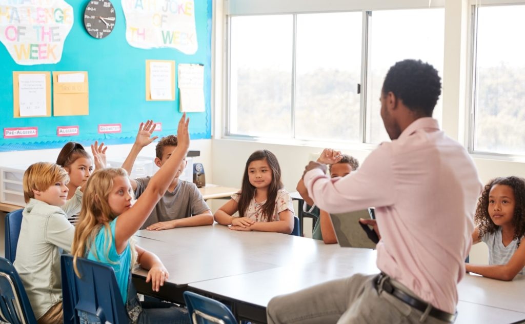 Students Playing Concept Corners Review Game