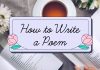 How to write a poem