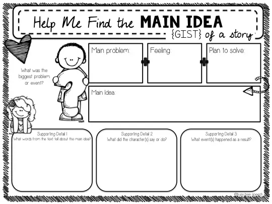 Theme vs Main Idea worksheet